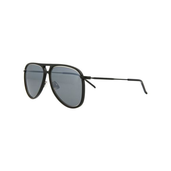 Saint Laurent Aviator-Style Injection Sunglasses Black Unisex-Adult - Picture 2 of 5